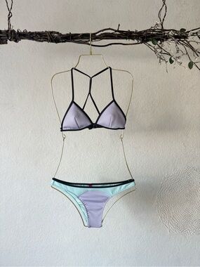 Victoria's Secret Two-Tone Strappy Bikini - Lavender & Mint